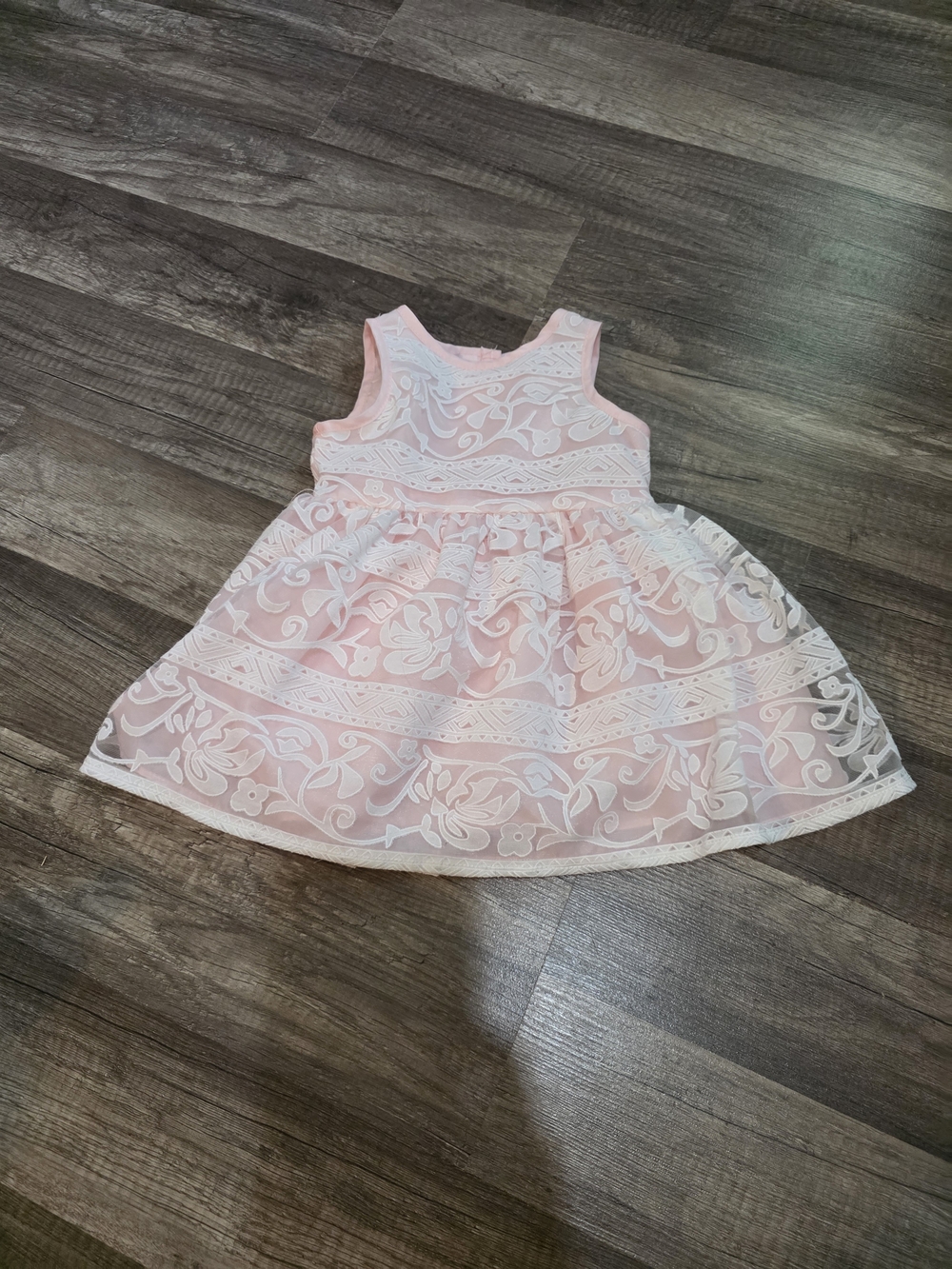 Girls Pink Lace Overlay Party Dress
